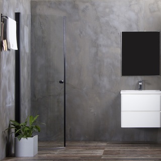Bl Mångsidig Rak Sort Brusedør Afrundet 70 B: 534 Cm Glas