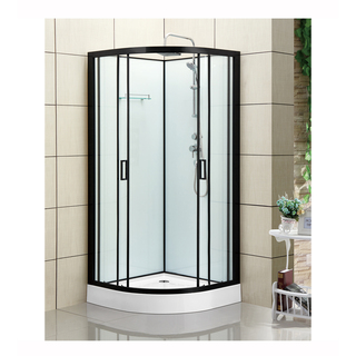 Bathlife Kyffe Brusekabine Rund Klar/Sort 80 X 80 X 225 Cm
