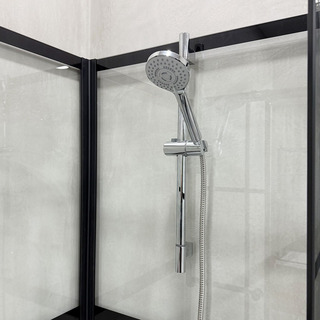 Bl Betrakta Rak Brusekabine I Sort/Hvid Klart Glas 90X90x200