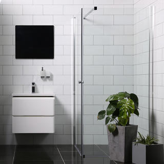 Bl Mångsidig Rak Brusehjørne 70 Fast Væg O 70 Dør Glas