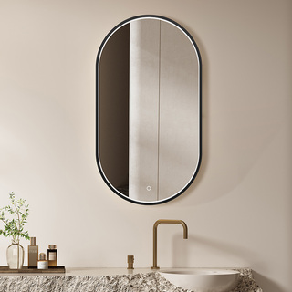 Spejl Lysa Oval 500X900 Sort