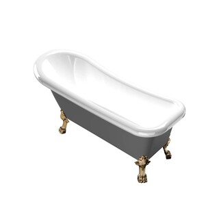 Badekar 1530 Ideal Grå Med Messing Løvefødder