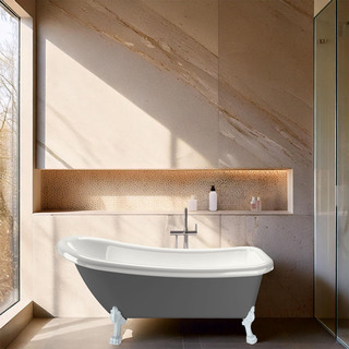 Badekar 1530 Ideal Grå Med Hvide Løvefødder