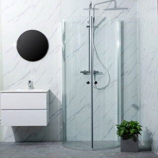 Bl Brusehjørne Mitt 92X78x190 Cm Til Lige Væg I Klar Glas