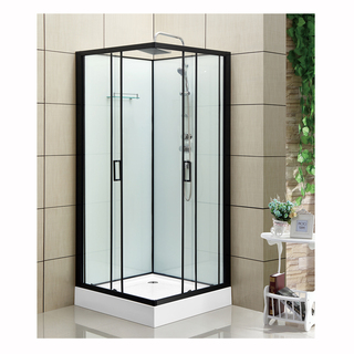 Bathlife Rymd Rak Brusekabine Klar/Sort 80 X 80 X 215 Cm