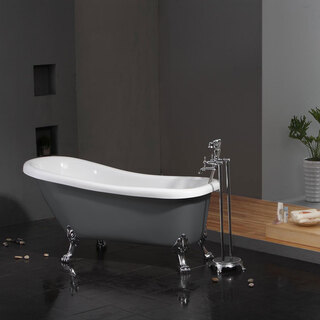 Badekar Bathlife Ideal Grå Med Krom Løvefødder