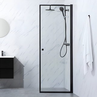 Bathlife Profil Rak Brusedør Klar/Sort 100 X 200 Cm