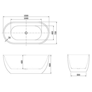 Bathlife Trygg Fritstående Badekar Ovalt 152 Cm