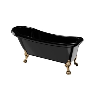 Badekar 1530 Ideal Sort Med Messing Løvefødder